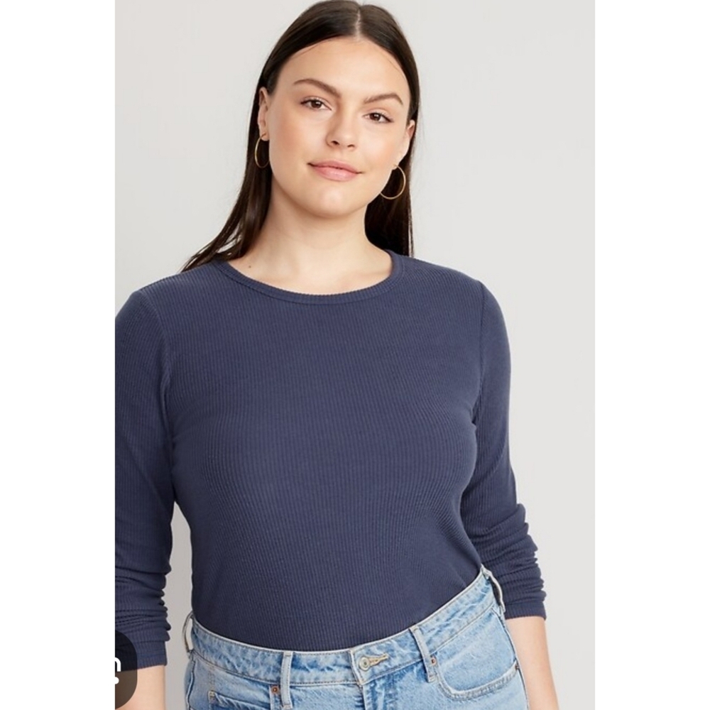 Old Navy Plush Slim Fit Ribbed Tee Blue Size 3X